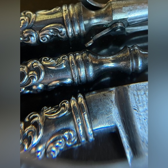 Vintage Sterling Silver Hollow Handle Carving Set (3) piece - Picture 8 of 9